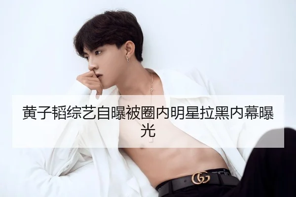 黄子韬综艺自曝被圈内明星拉黑内幕曝光